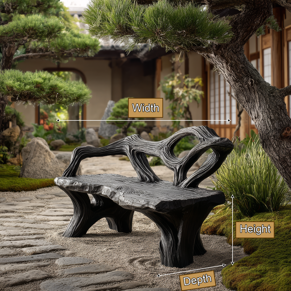 Thornvale Sculpted Solid Wood Outdoor Bench - Timberustic Bench