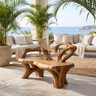 Thornvale Sculpted Solid Wood Outdoor Bench Teak - Timberustic Bench