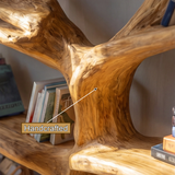 Thornvale Sculpted Solid Wood Tree Bookshelf - Timberustic Tree Bookshelf