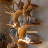 Thornvale Sculpted Solid Wood Tree Bookshelf - Timberustic Tree Bookshelf