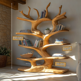Thornvale Sculpted Solid Wood Tree Bookshelf - Timberustic Tree Bookshelf