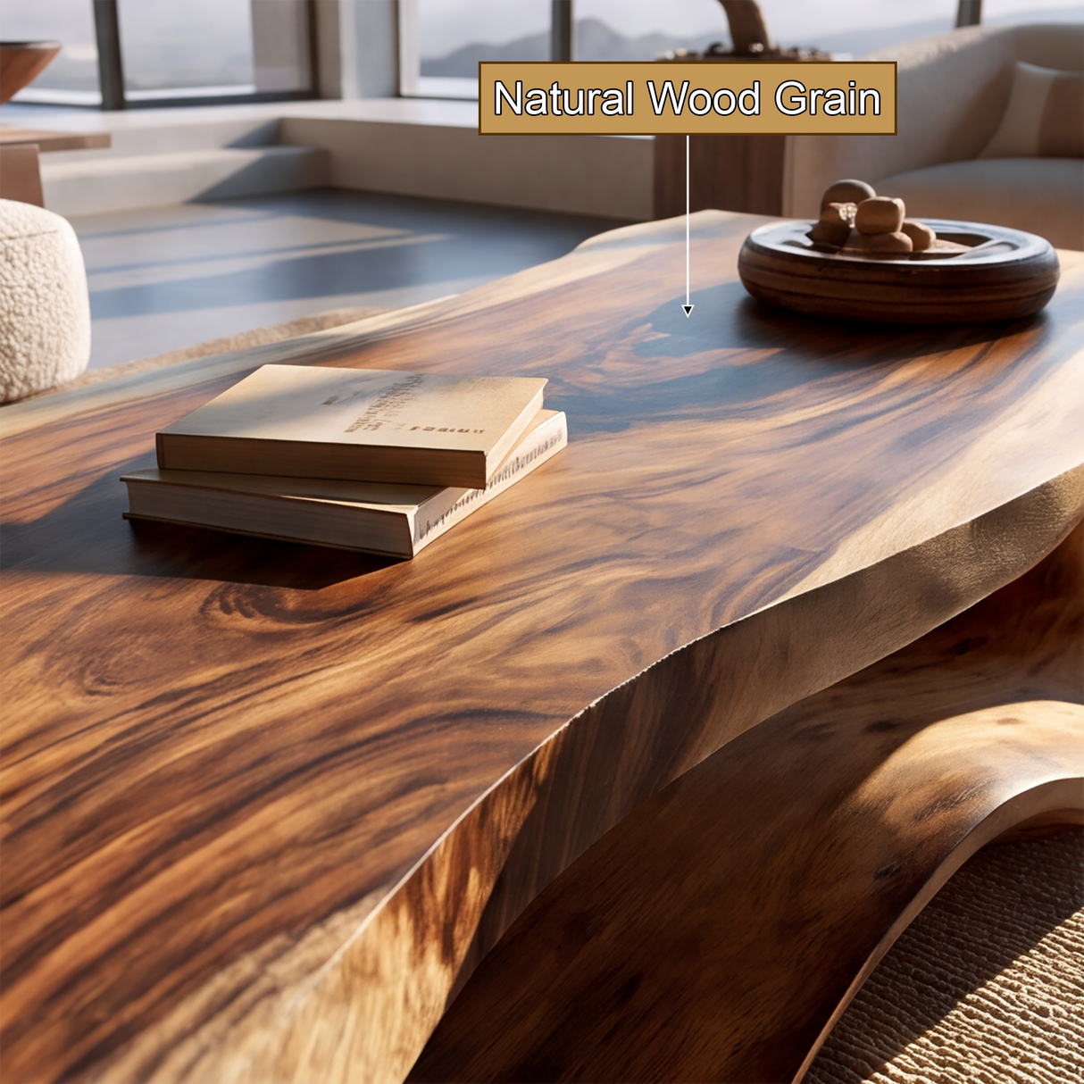 Thornveil Sculpted Solid Wood Coffee Table - Timberustic Coffee Table