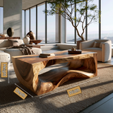 Thornveil Sculpted Solid Wood Coffee Table - Timberustic Coffee Table