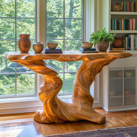 Thornveil Sculpted Solid Wood Console Table - Timberustic Console Table
