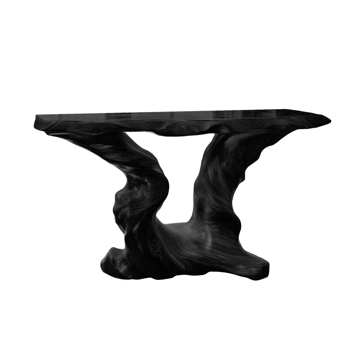 Thornveil Sculpted Solid Wood Console Table Black - Timberustic Console Table