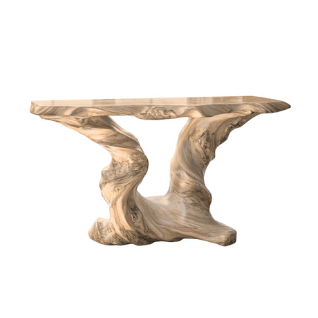Thornveil Sculpted Solid Wood Console Table Natural Oak - Timberustic Console Table