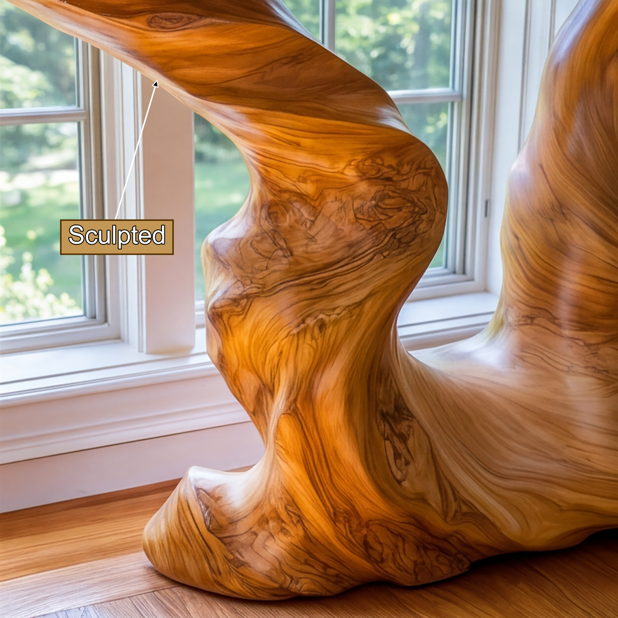 Thornveil Sculpted Solid Wood Console Table
