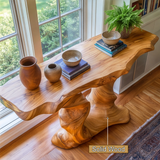 Thornveil Sculpted Solid Wood Console Table