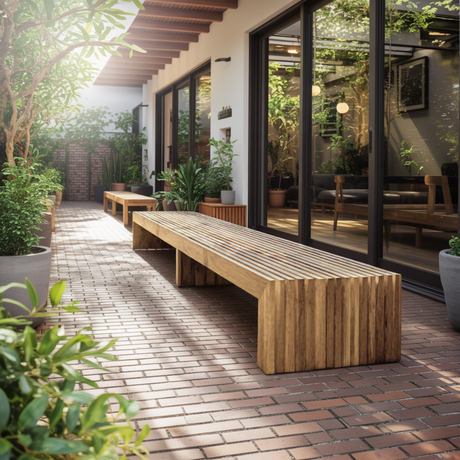 Tide Slat Solid Wood Outdoor Bench - Timberustic Bench
