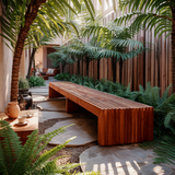 Tide Slat Solid Wood Outdoor Bench - Timberustic Bench
