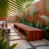 Tide Slat Solid Wood Outdoor Bench - Timberustic Bench
