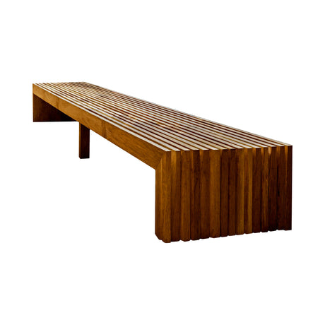 Tide Slat Solid Wood Outdoor Bench Brown - Timberustic Bench