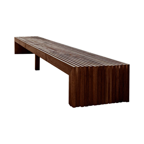 Tide Slat Solid Wood Outdoor Bench Dark Walnut - Timberustic Bench