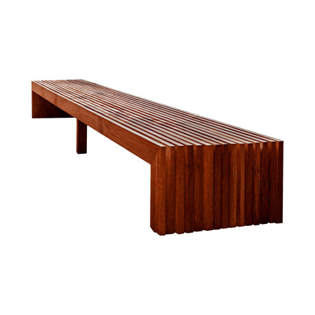 Tide Slat Solid Wood Outdoor Bench Mahogany - Timberustic Bench