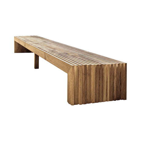 Tide Slat Solid Wood Outdoor Bench Natural Oak - Timberustic Bench