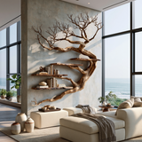 Tidebranch Handcrafted Solid Wood Floating Tree Bookshelf