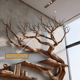 Tidebranch Handcrafted Solid Wood Floating Tree Bookshelf