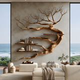 Tidebranch Handcrafted Solid Wood Tree Bookshelf