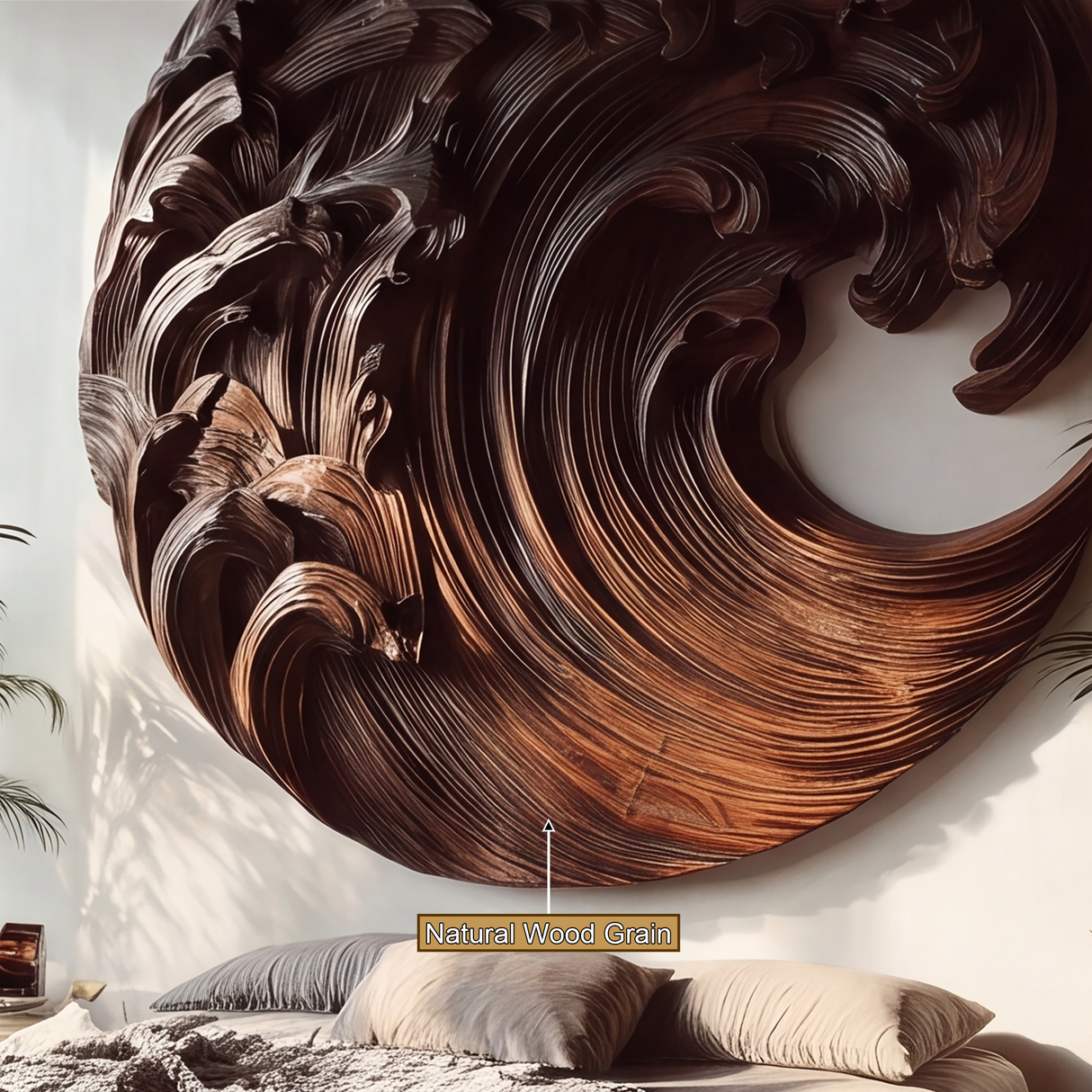 Tidecrest Sculpted Solid Wood Ocean Wave Wall Art