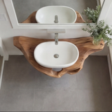 Tideform Organic Wood Floating Bathroom Vanity - Timberustic Floating Bathroom Vanity