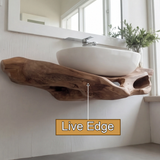 Tideform Organic Wood Floating Bathroom Vanity - Timberustic Floating Bathroom Vanity