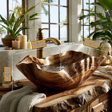 Tidegrove Handcrafted Solid Wood Vessel Sink - Timberustic Vessel Sinks
