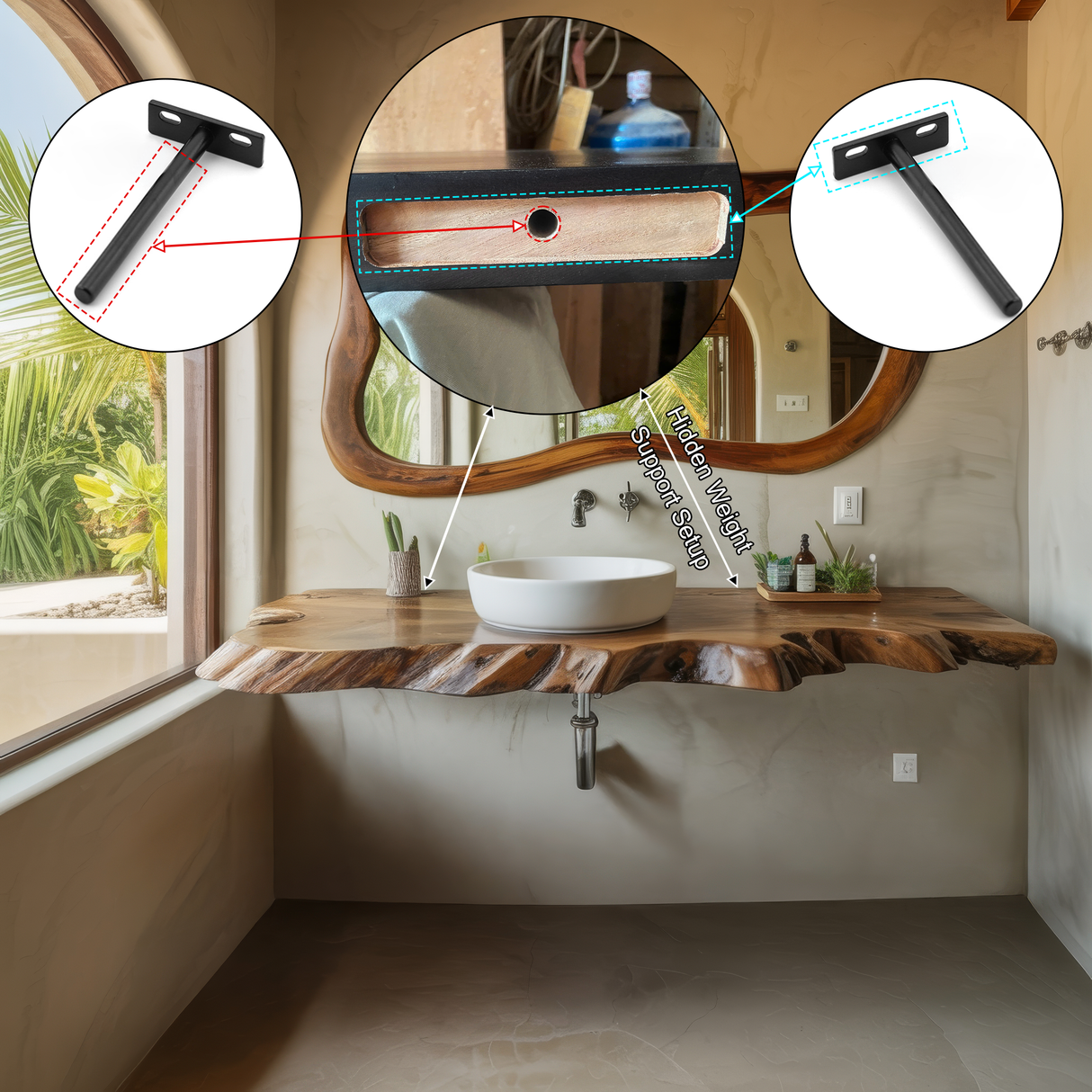 Tidewood Live Edge Floating Bathroom Vanity - Timberustic Floating Bathroom Vanity