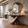 Aerivor Sculpted Solid Wood Console Table Dark Walnut - Timberustic Console Table
