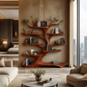 Arborelle Sculpted Solid Wood Tree Bookshelf Mahogany - Timberustic Tree Bookshelf