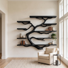 Arboren Handcrafted Solid Wood Floating Tree Bookshelf Black - Timberustic Floating Tree Bookshelf