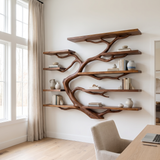Arboren Handcrafted Solid Wood Floating Tree Bookshelf Brown - Timberustic Floating Tree Bookshelf