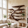Arboren Handcrafted Solid Wood Floating Tree Bookshelf Dark Walnut - Timberustic Floating Tree Bookshelf
