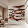 Arboren Handcrafted Solid Wood Floating Tree Bookshelf Mahogany - Timberustic Floating Tree Bookshelf