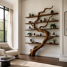 Arborwyn Sculpted Solid Wood Tree Bookshelf Brown - Timberustic Tree Bookshelf