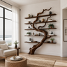 Arborwyn Sculpted Solid Wood Tree Bookshelf Dark Walnut - Timberustic Tree Bookshelf