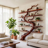 Arborwyn Sculpted Solid Wood Tree Bookshelf Mahogany - Timberustic Tree Bookshelf