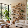 Arborwyn Sculpted Solid Wood Tree Bookshelf Natural Oak - Timberustic Tree Bookshelf