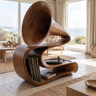 Arcanova Handcrafted Solid Wood Record Player Stand Brown - Timberustic Record Player Stand With Storage