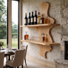 Ardemore Live Edge Solid Wood Floating Wine Shelf SPA245122 Natural Oak - Timberustic Floating Wine Shelf