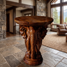 Arkenwald Handcrafted Elephant Pedestal Stand Dark Walnut - Timberustic Pedestal Stand