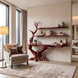 Arvella Sculpted Solid Wood Console Table with Shelves Mahogany - Timberustic Console Table with Shelves