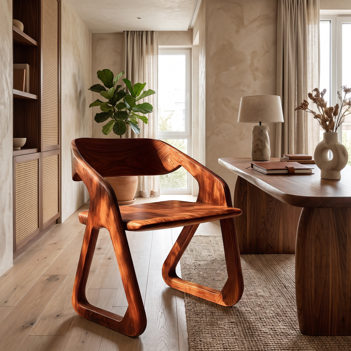 Arvelle Handcrafted Solid Wood Dining Chair Mahogany - Timberustic Dining Chair