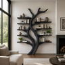 Ashenridge Handcrafted Solid Wood Tree Bookshelf Black - Timberustic Tree Bookshelf