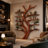 Ashenridge Handcrafted Solid Wood Tree Bookshelf Mahogany - Timberustic Tree Bookshelf