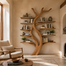 Ashenridge Handcrafted Solid Wood Tree Bookshelf Teak - Timberustic Tree Bookshelf