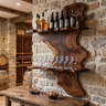Ashenvale Live Edge Handcrafted Floating Wine Shelf SPA209955 Dark Walnut - Timberustic Floating Wine Shelf