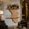 Ashenvale Live Edge Handcrafted Floating Wine Shelf SPA209955 Natural Oak - Timberustic Floating Wine Shelf