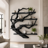 Ashgrove Handcrafted Solid Wood Floating Tree Bookshelf Black - Timberustic Floating Tree Bookshelf