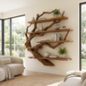 Ashgrove Handcrafted Solid Wood Floating Tree Bookshelf Teak - Timberustic Floating Tree Bookshelf