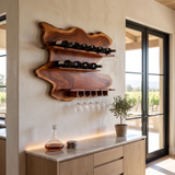 Ashgrove Live Edge Handcrafted Floating Wine Shelf SPA252672 Mahogany - Timberustic Floating Wine Shelf